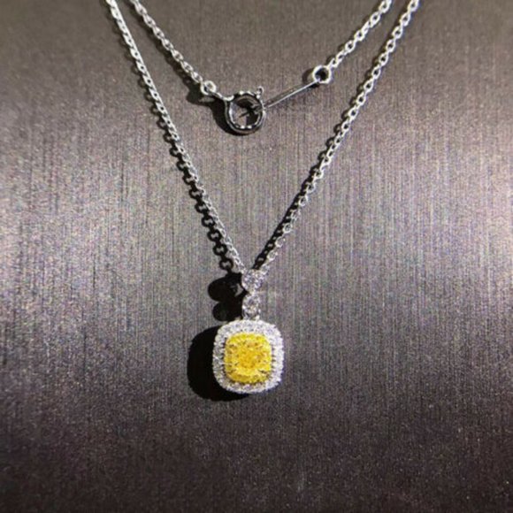 New 925 Silver Citrine  Necklace - Picture 3 of 4